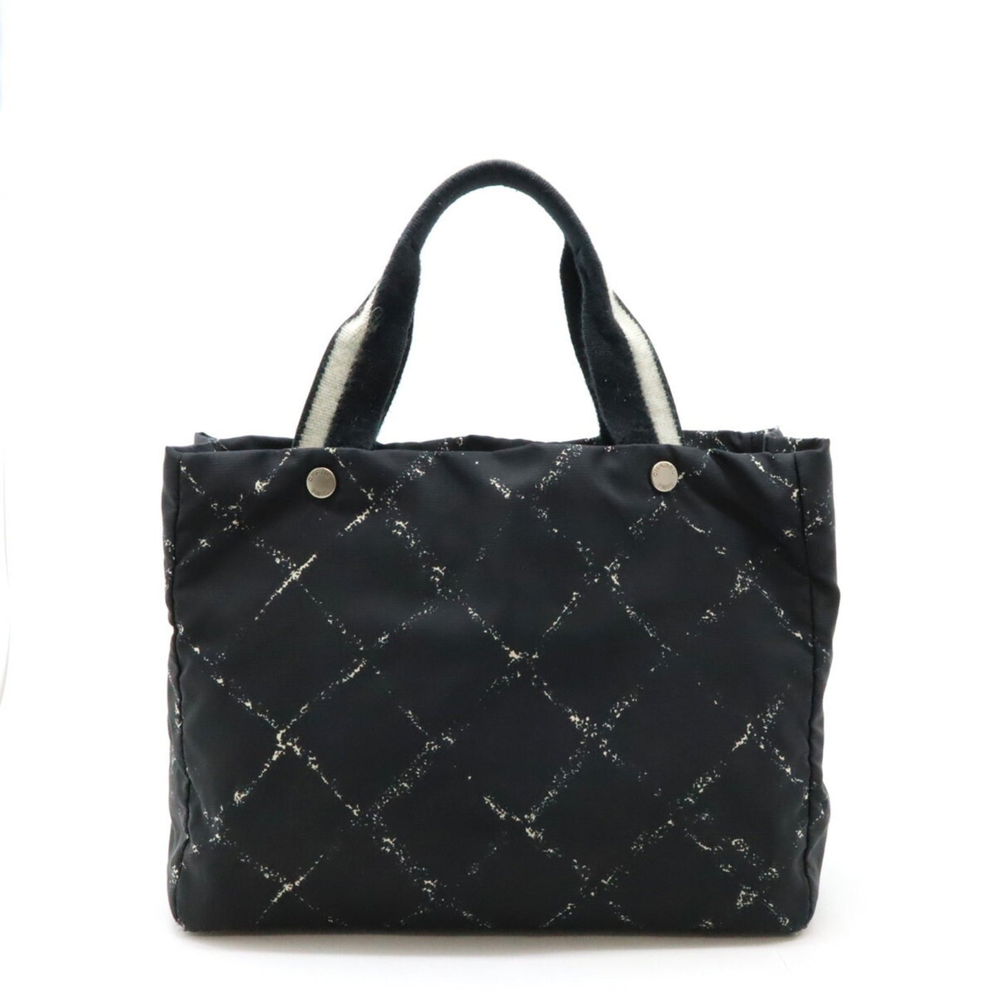 Chanel Black Red Color Nylon Handbag Shoulder Bag Tote Bag ()