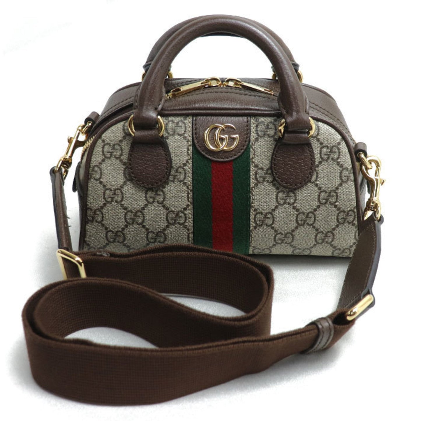Gucci Beige Gg Supreme Canvas Leather Shoulder Bag ()