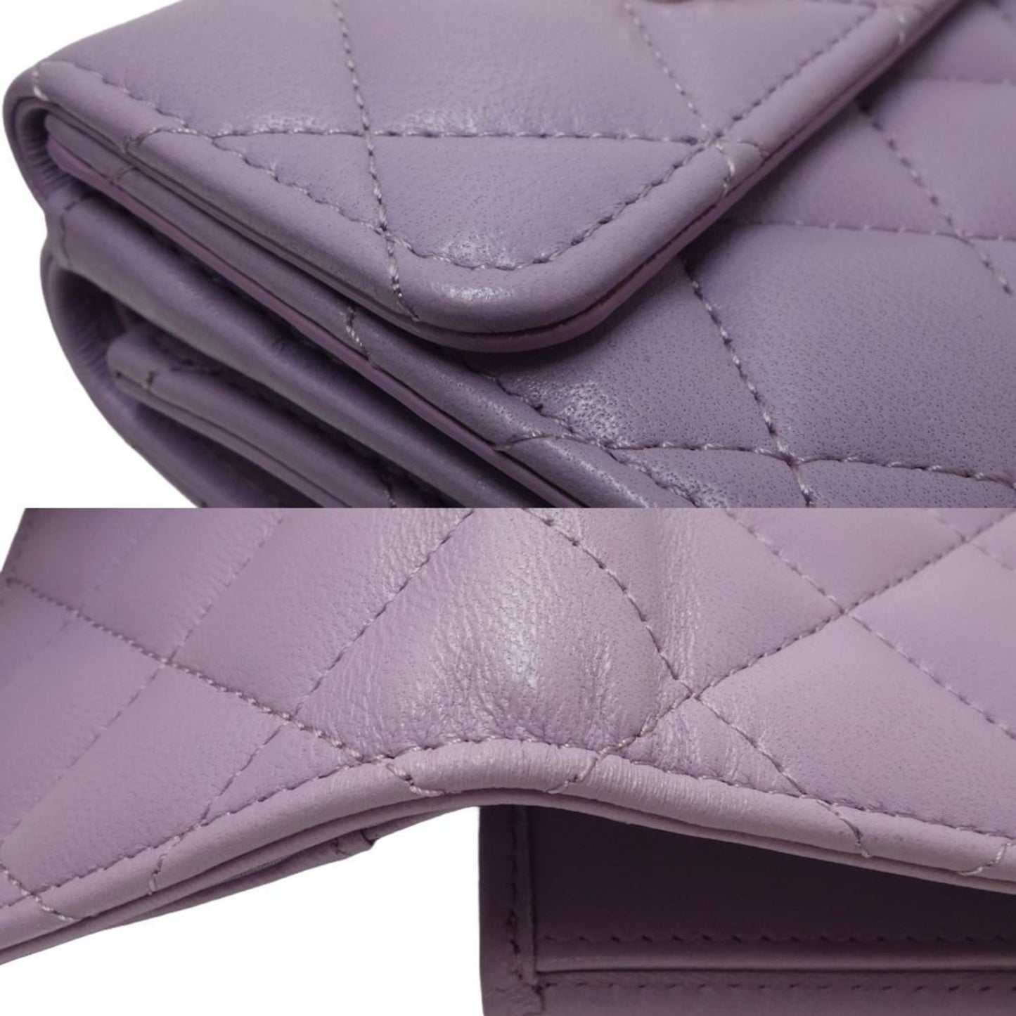 Chanel Light Purple Leather Wallet (Bi-Fold) ()