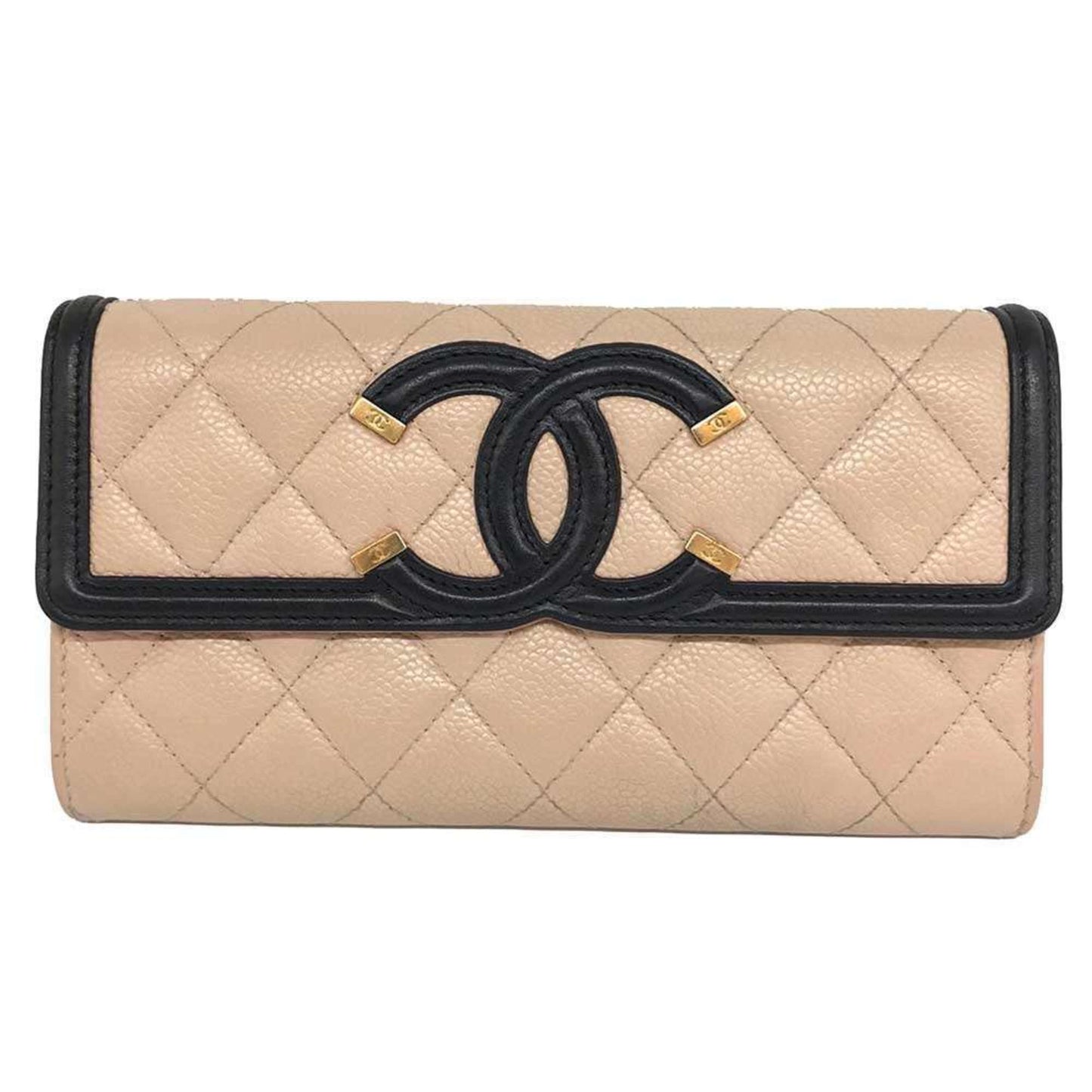 Chanel Beige Grained Calfskin Coin Purse/Coin Case ()