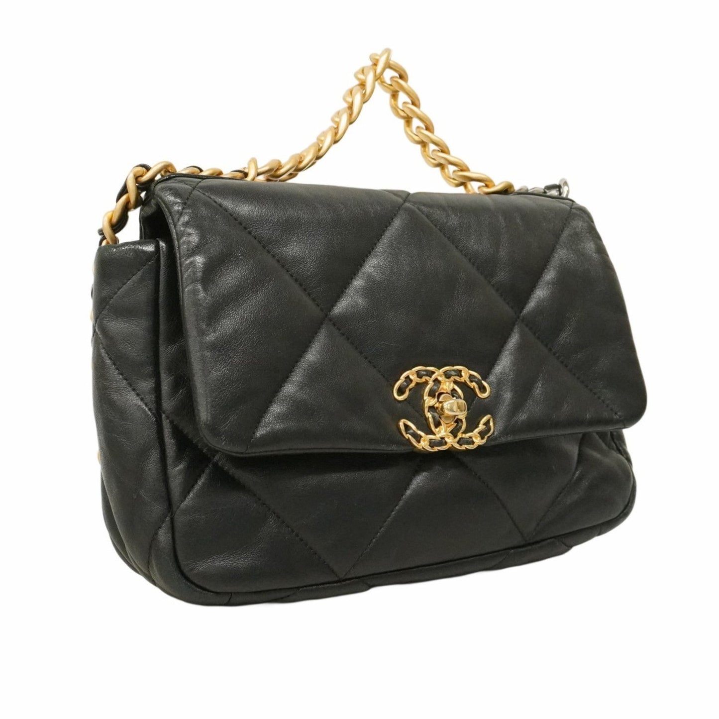 Chanel Black Leather Shoulder Bag ()