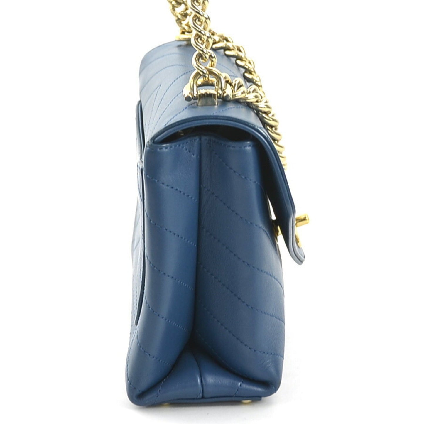 Chanel Blue Leather Handbag Shoulder Bag ()