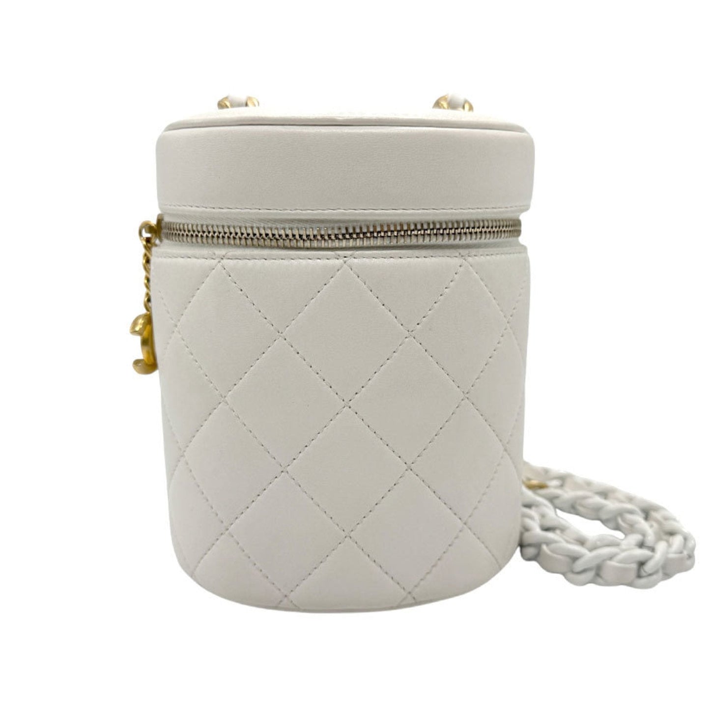Chanel White Leather Shoulder Bag ()