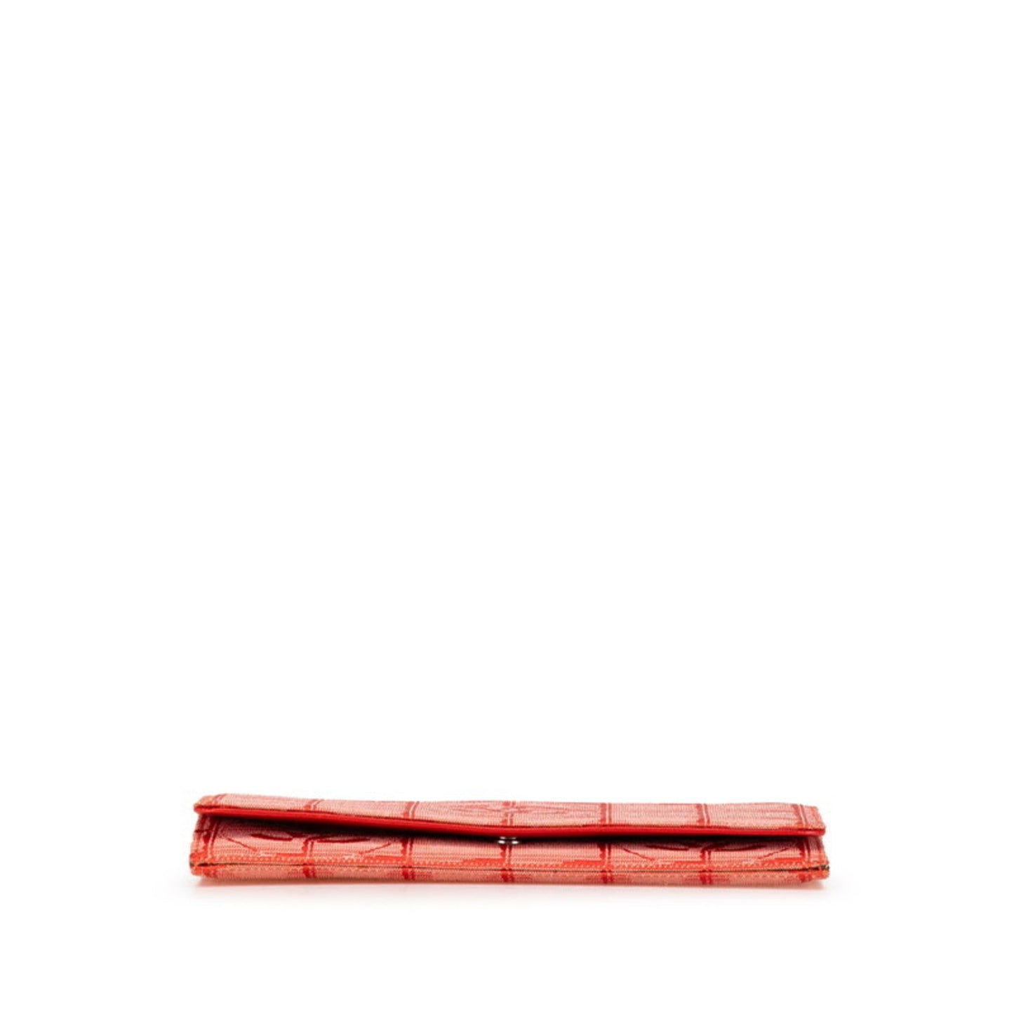 Chanel New Travel Line Red Color Canvas Leather Long Wallet (Bi-Fold) ()