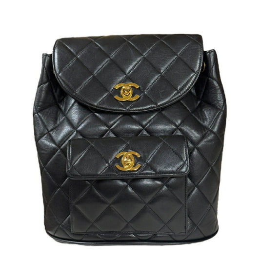 Chanel Black Leather Backpack ()