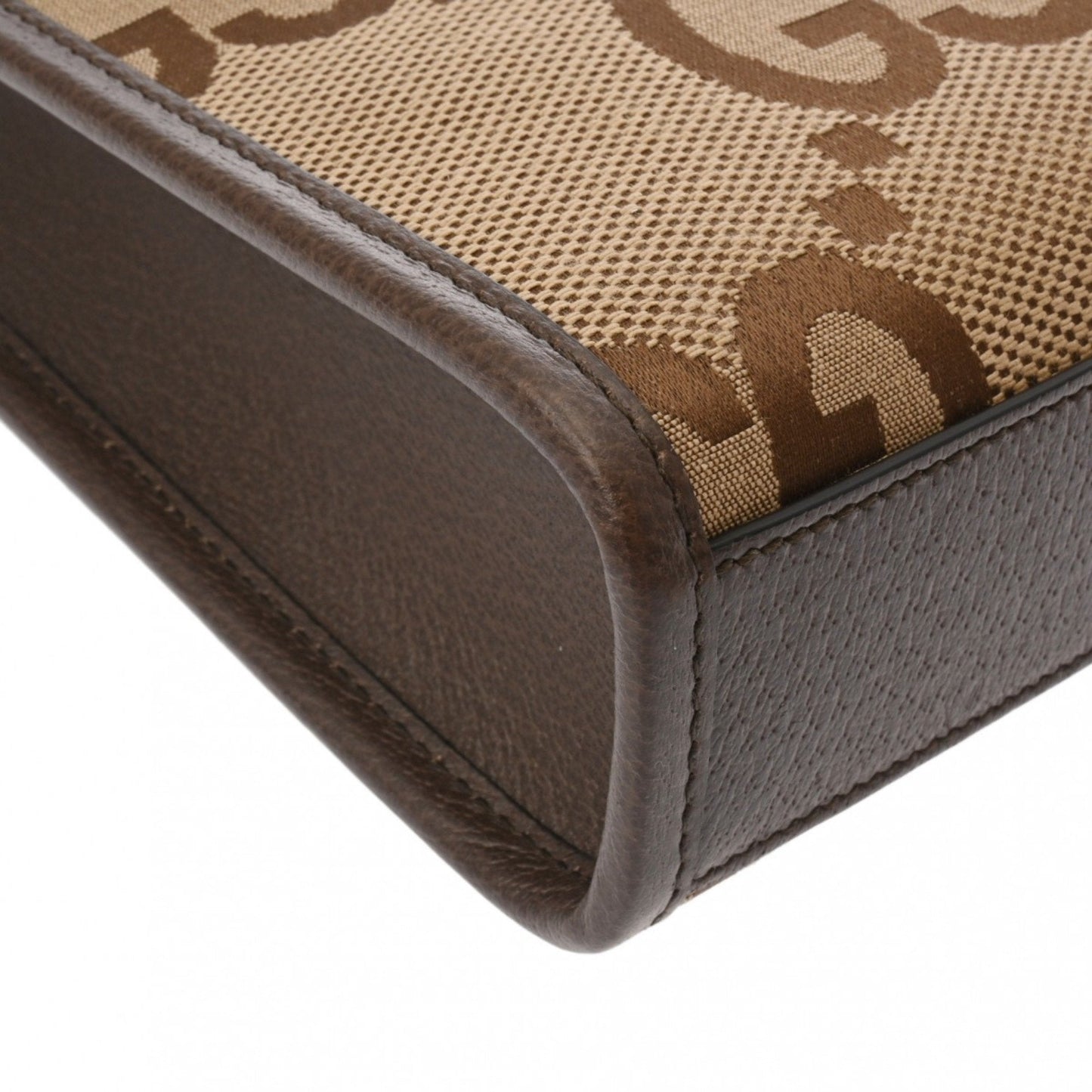 Gucci Gg Canvas Beige Brown Gg Canvas Leather Handbag Tote Bag ()