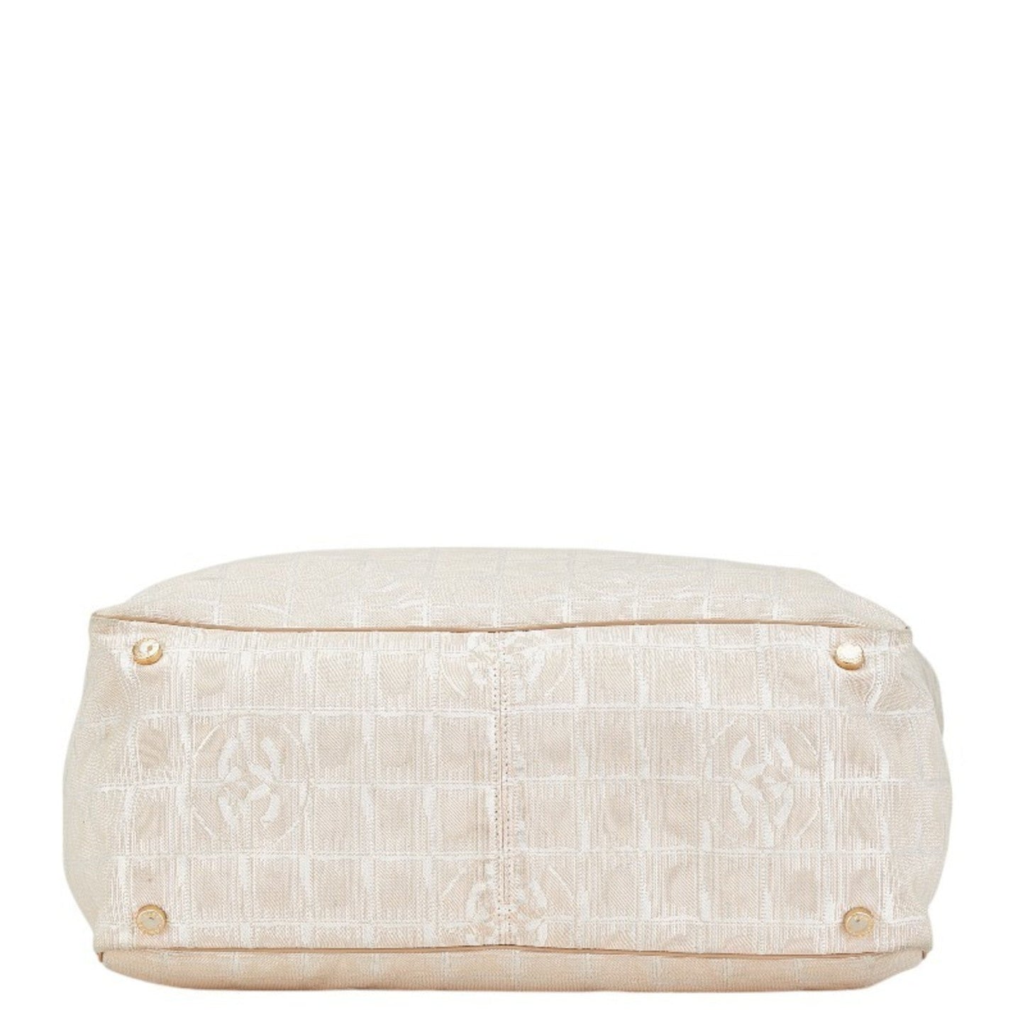 Chanel Beige Canvas Leather Handbag Tote Bag ()