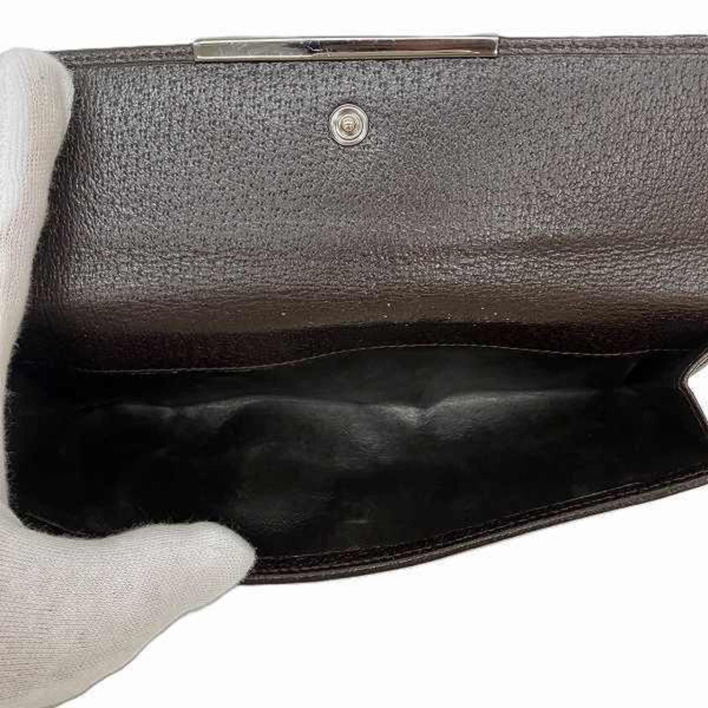 Gucci Beige Brown Canvas Leather Long Wallet (Bi-Fold) ()