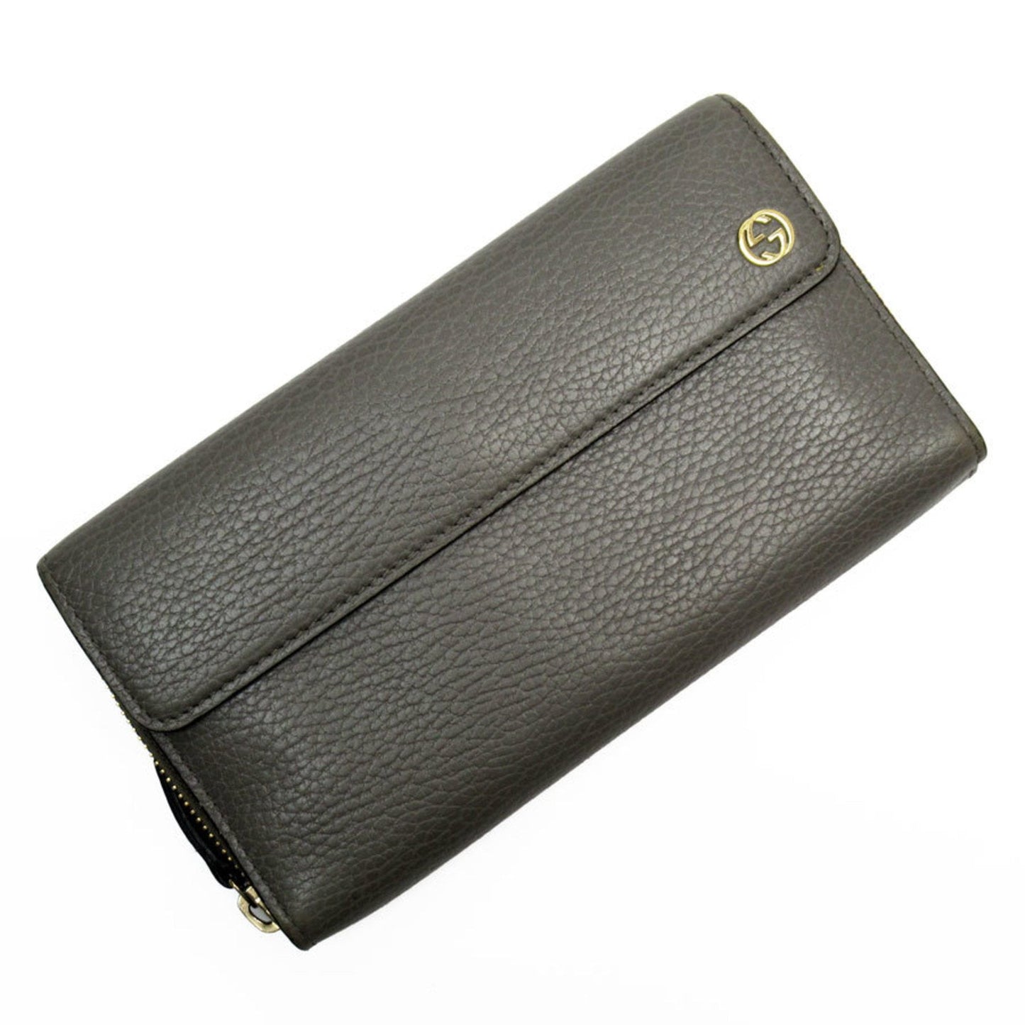 Gucci Gray Leather Long Wallet (Bi-Fold) ()