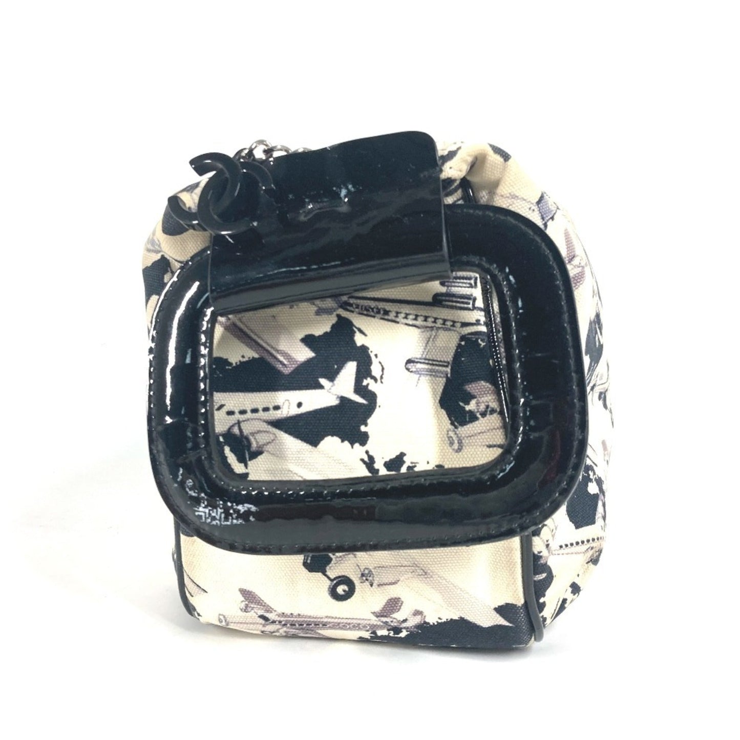 Chanel Black White Canvas Handbag ()