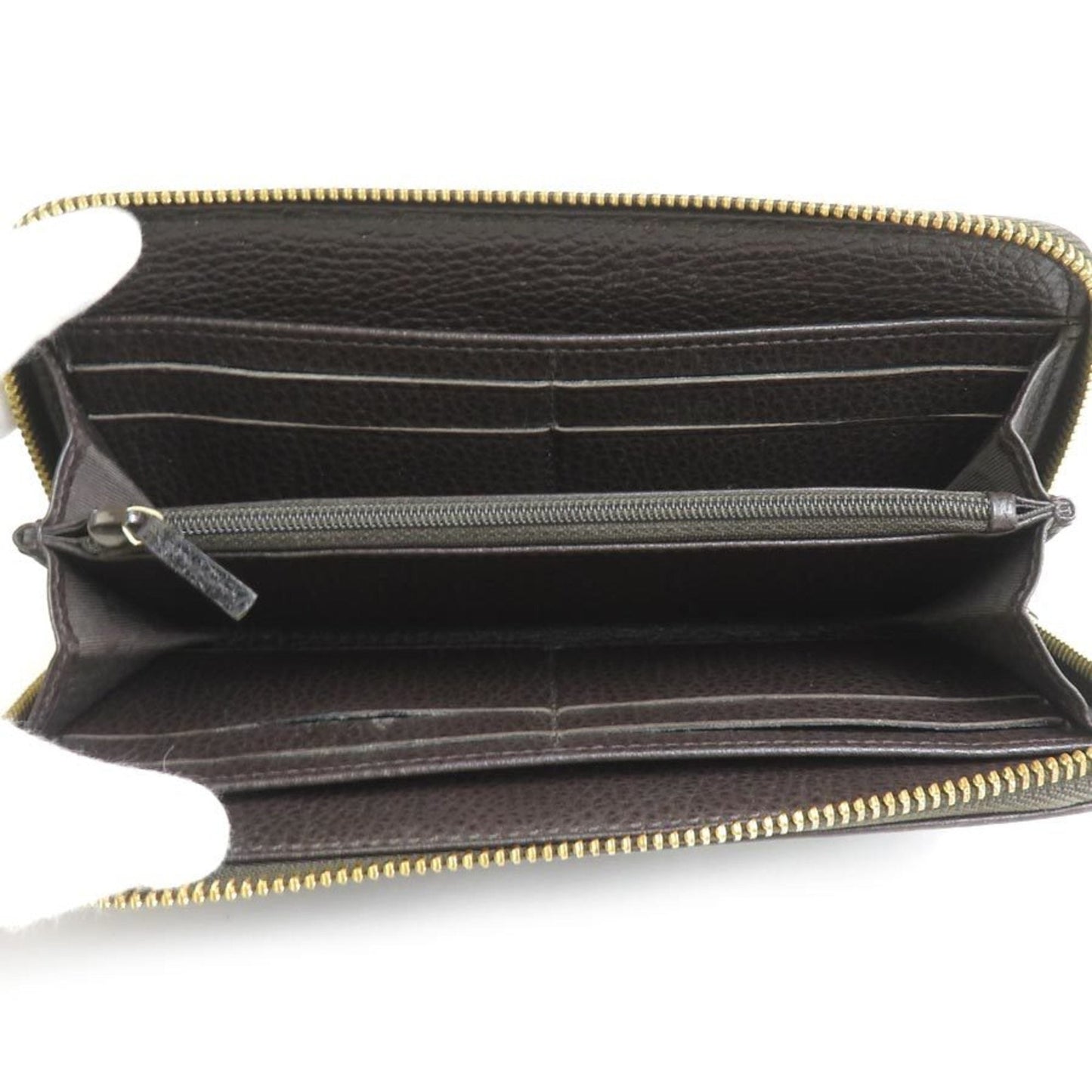 Gucci Dark Brown Leather Long Wallet (Bi-Fold) ()
