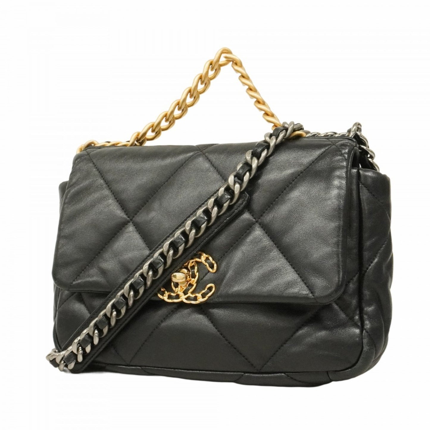 Chanel Black Leather Shoulder Bag ()