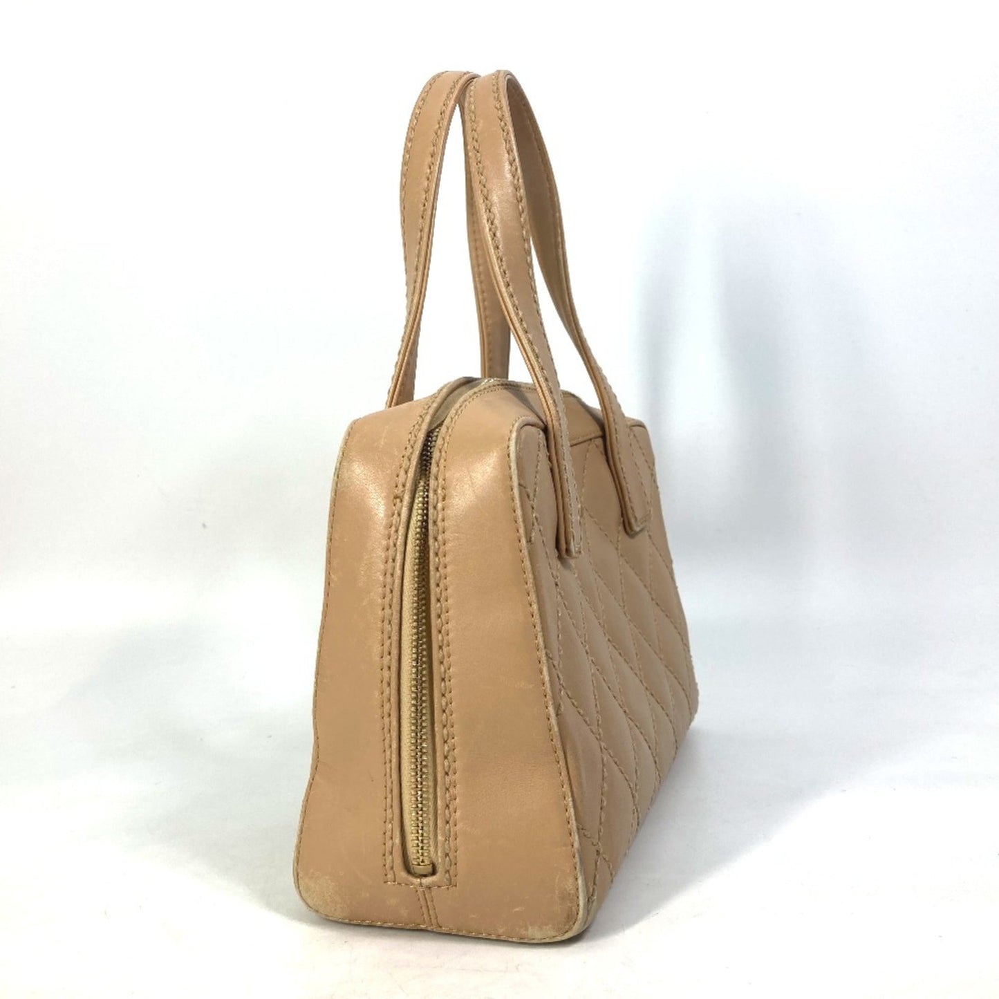 Chanel Beige Leather Handbag ()