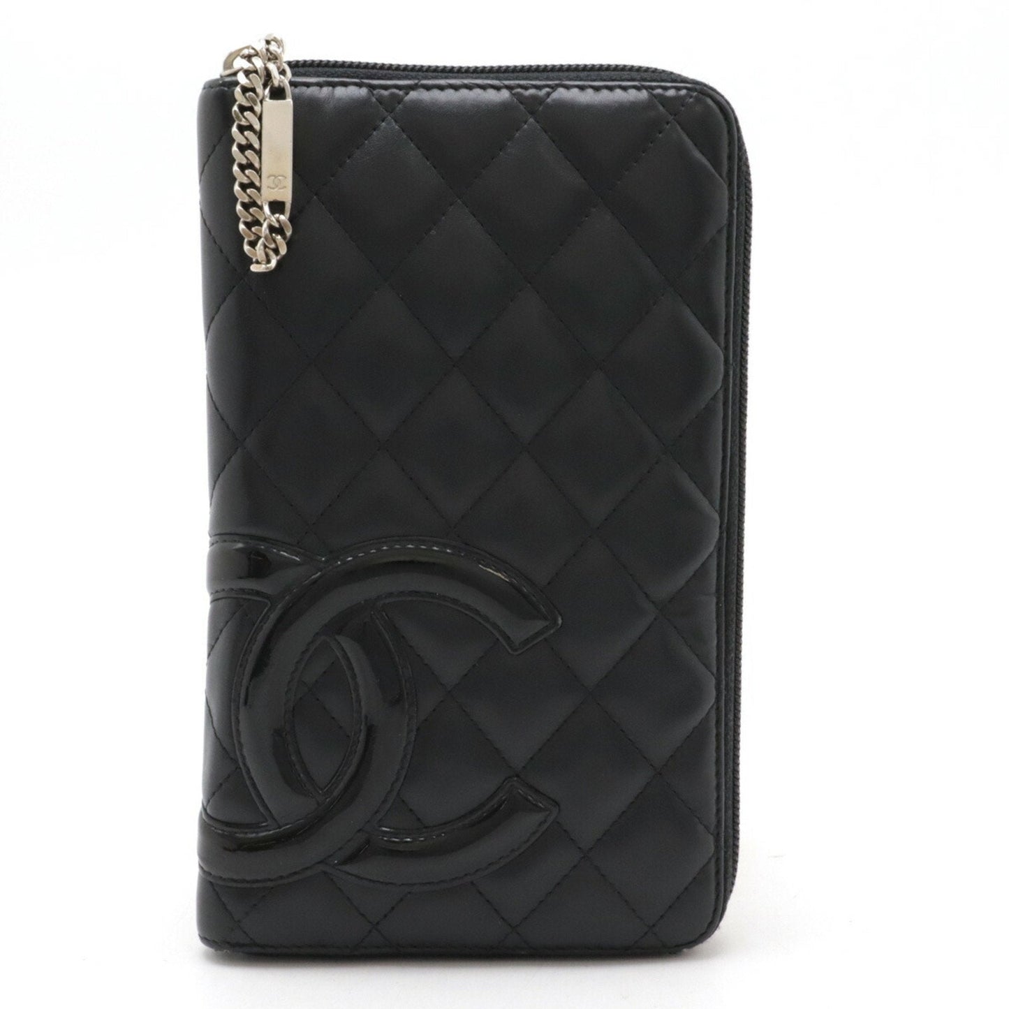 Chanel Black Pink Leather Long Wallet (Bi-Fold) ()