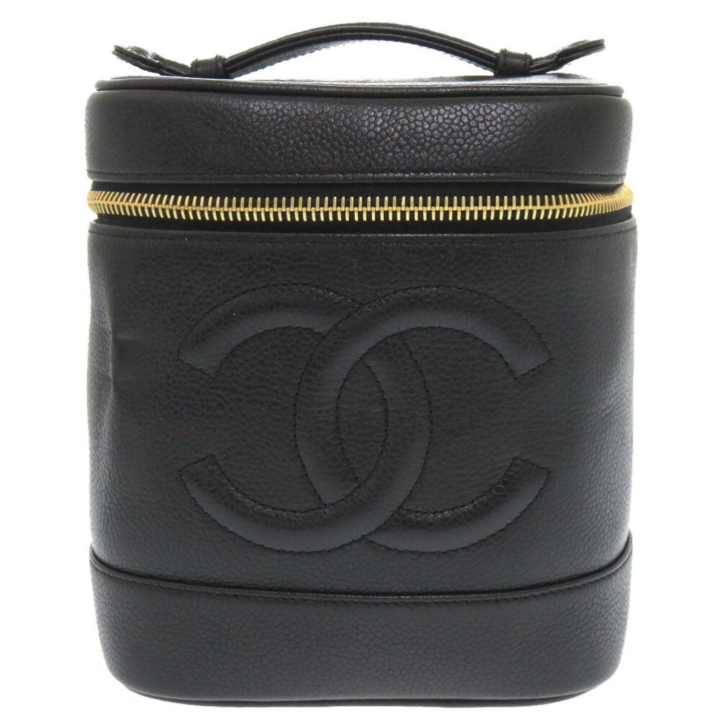 Chanel Black Caviar Leather Handbag Vanity Bag ()