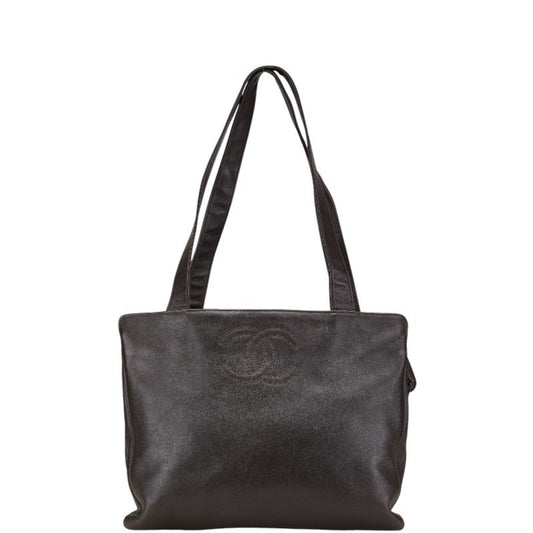 Chanel Brown Leather Shoulder Bag Tote Bag ()
