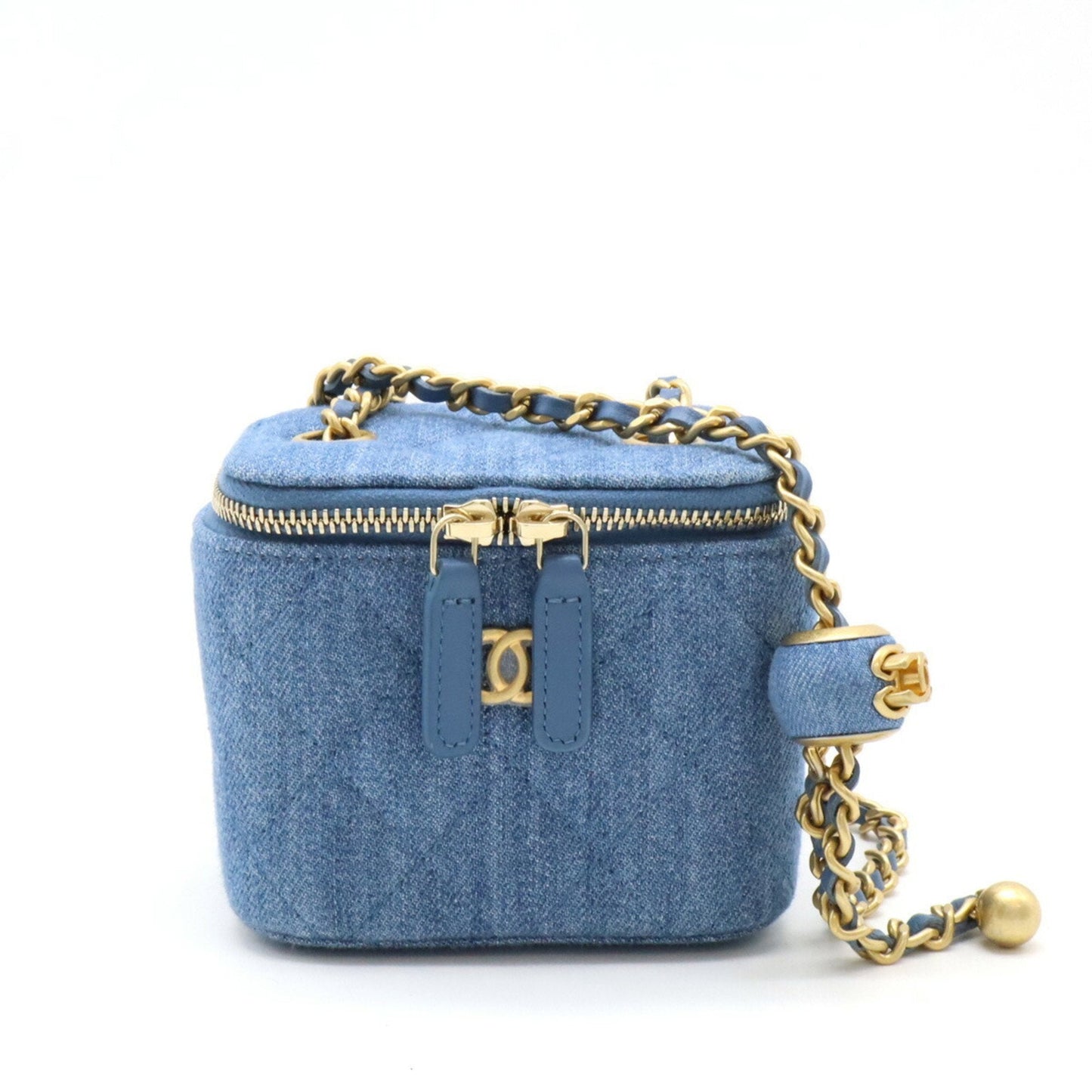Chanel Blue Denim Leather Shoulder Bag ()