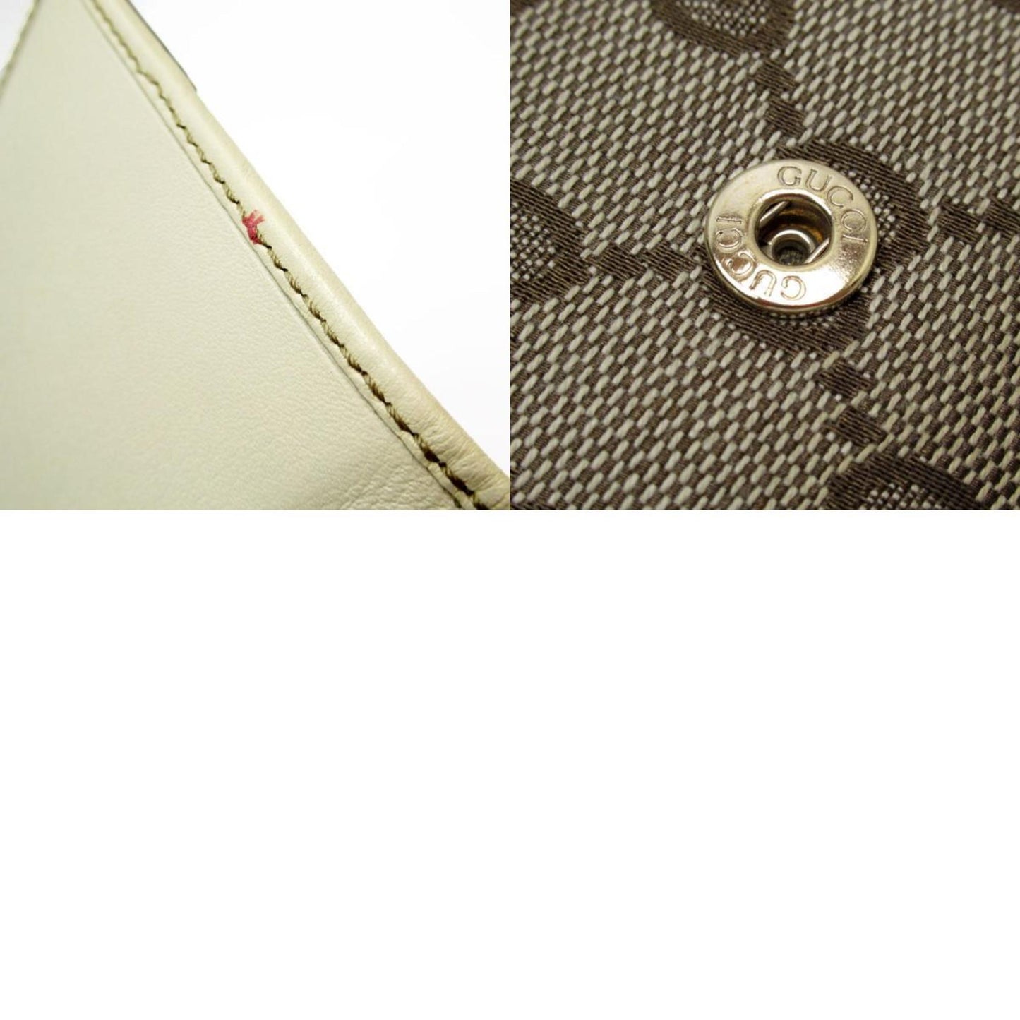 Gucci Brown Ivory Gg Canvas Leather Wallet (Bi-Fold) ()
