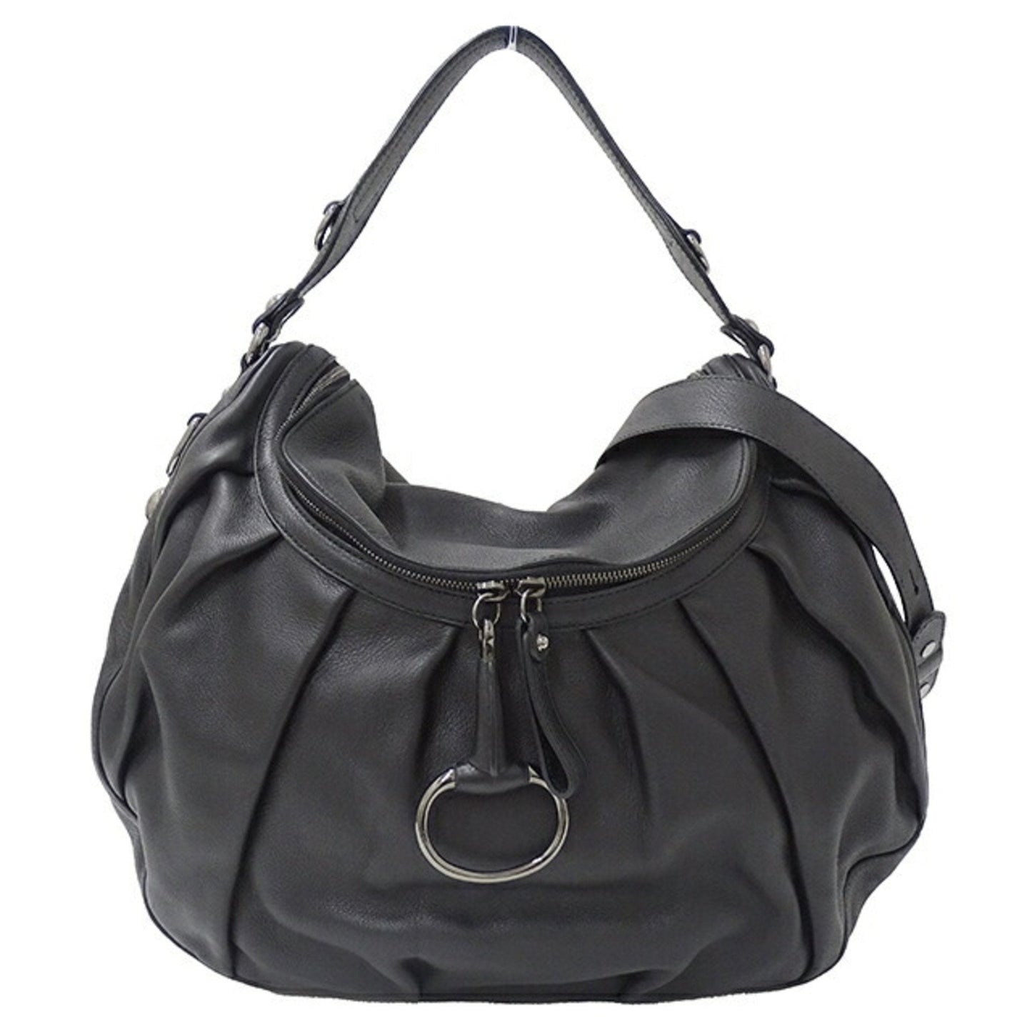 Gucci Black Leather Handbag Shoulder Bag ()