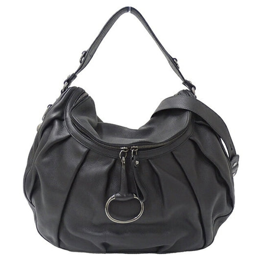 Gucci Black Leather Handbag Shoulder Bag ()