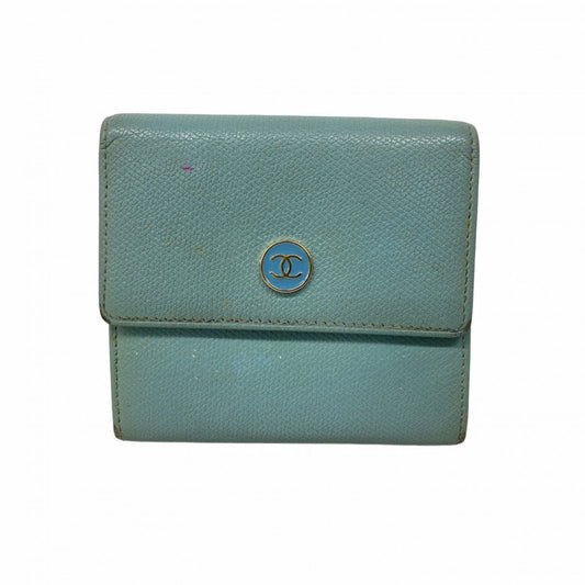 Chanel Blue Leather Wallet (Tri-Fold) ()