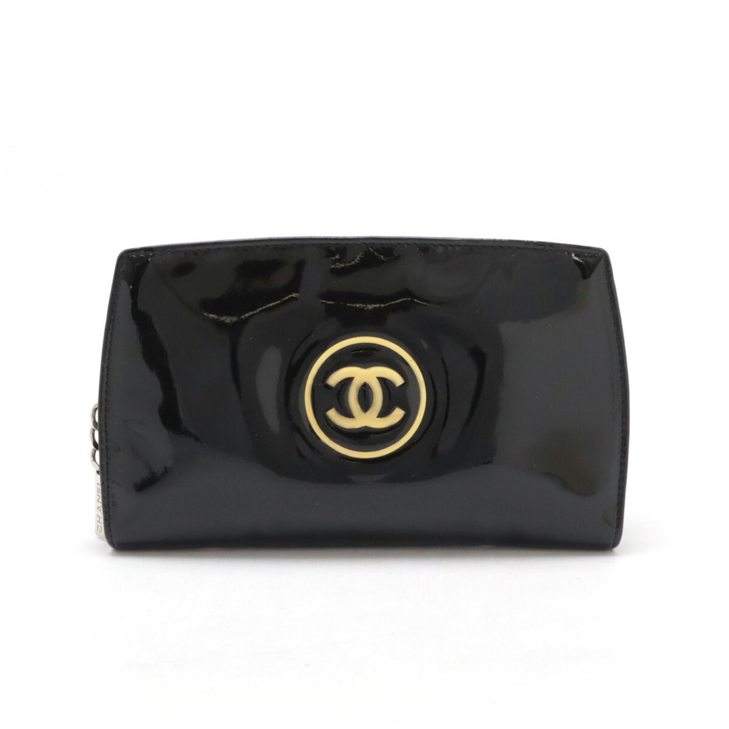 Chanel Black Patent Leather Long Wallet (Bi-Fold) ()
