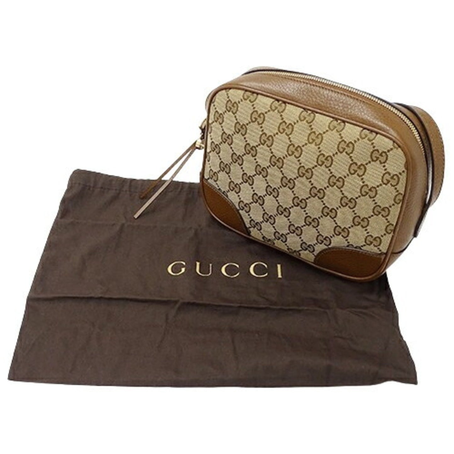 Gucci Gg Canvas Beige Brown Gg Canvas Shoulder Bag ()