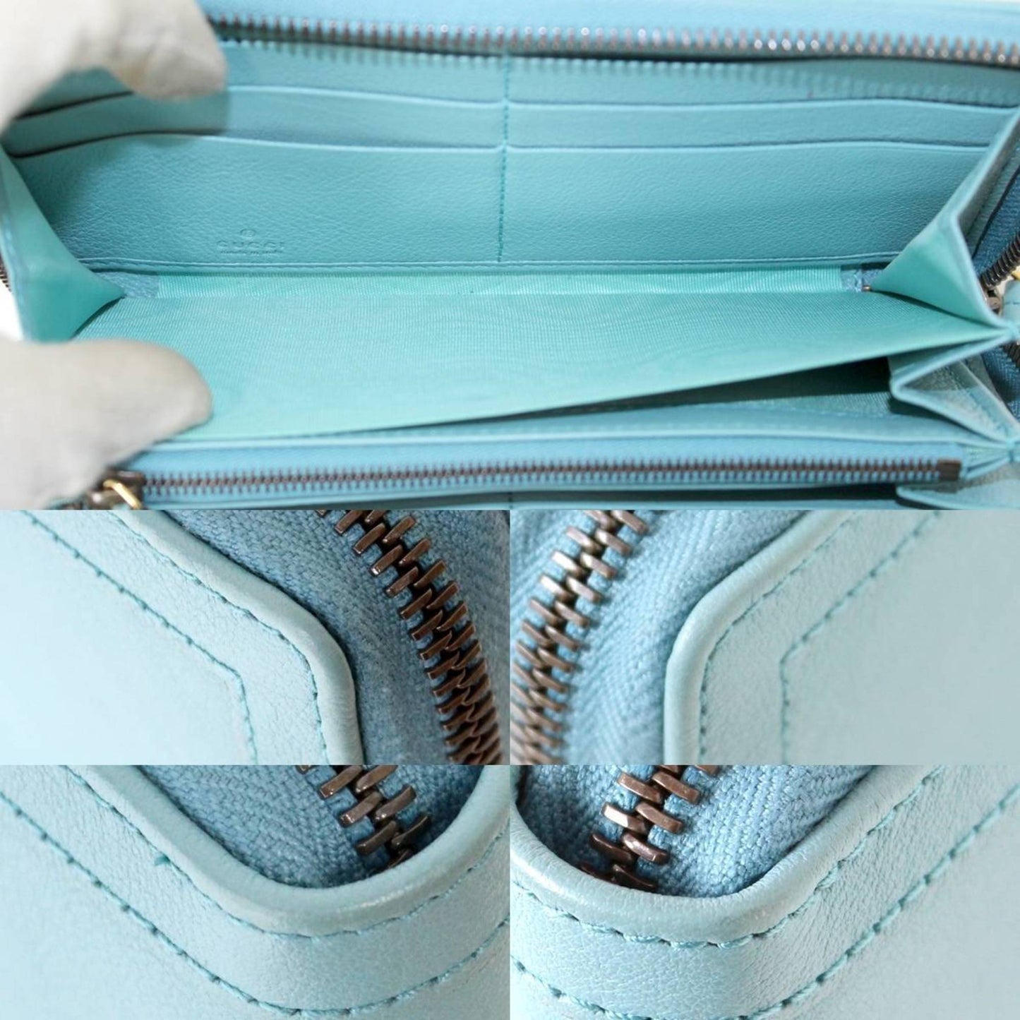 Gucci Bamboo Turquoise Bamboo Coin Purse/Coin Case ()