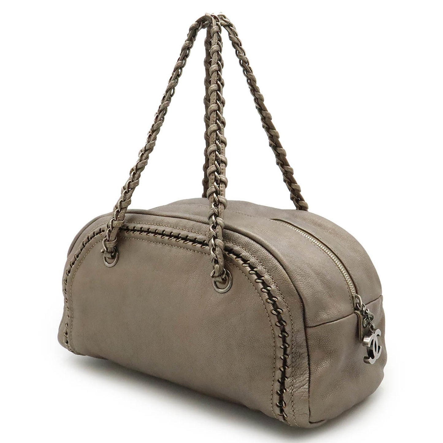 Chanel Bronze Leather Boston Bag Shoulder Bag ()