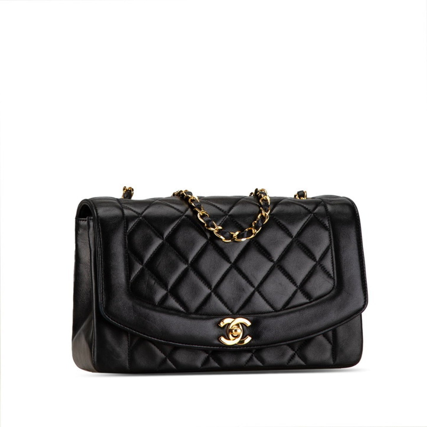 Chanel Black Gold Leather Shoulder Bag ()