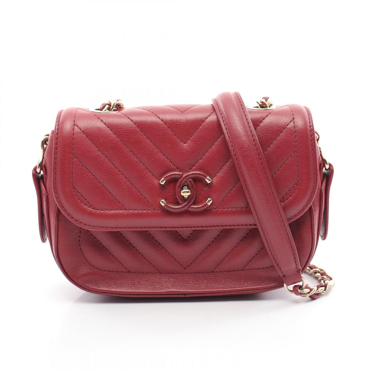 Chanel Bordeaux Leather Shoulder Bag ()