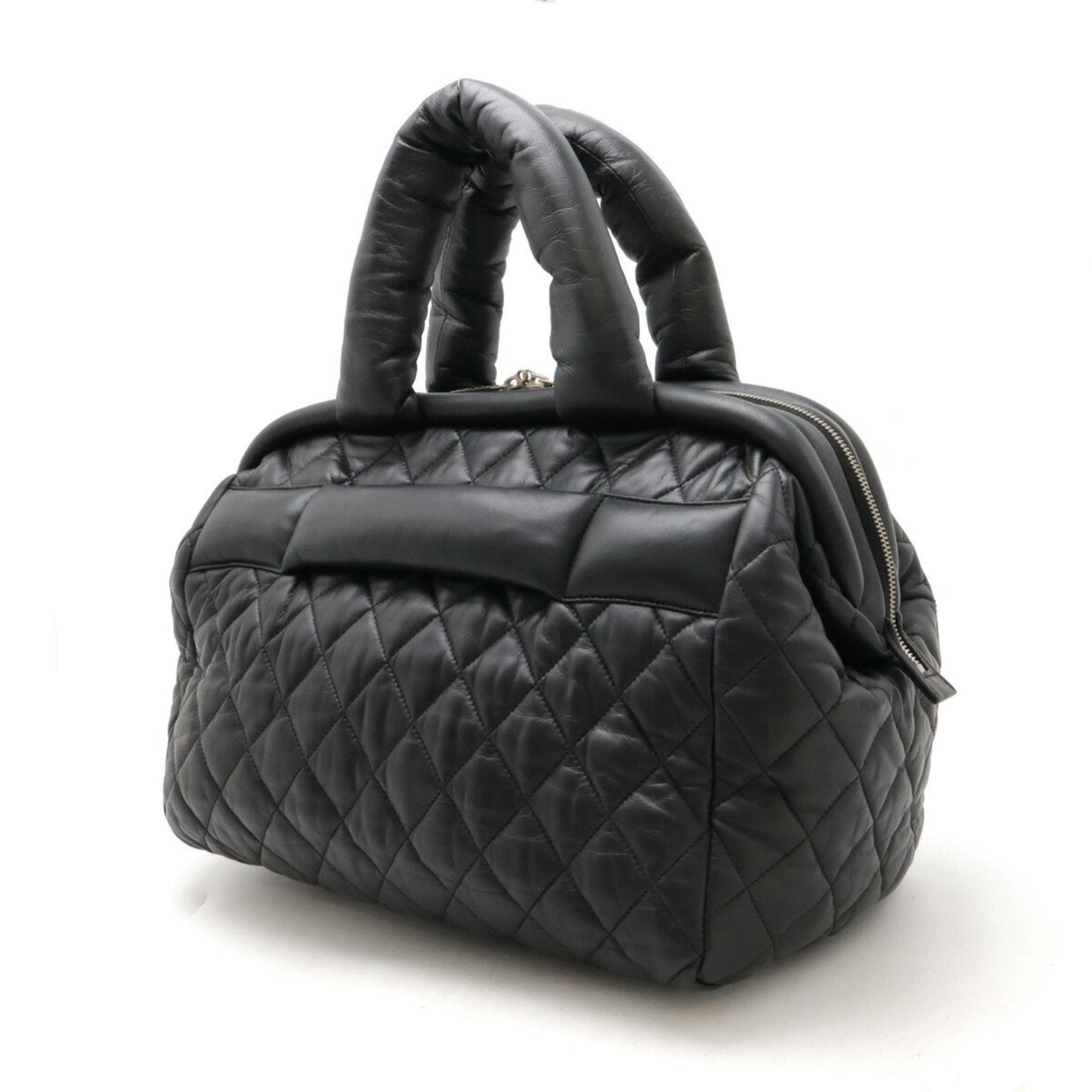 Chanel Black Bordeaux Leather Boston Bag Handbag Tote Bag ()
