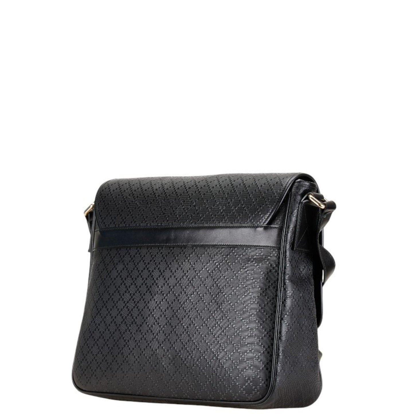 Gucci Black Leather Messenger Bag Shoulder Bag ()
