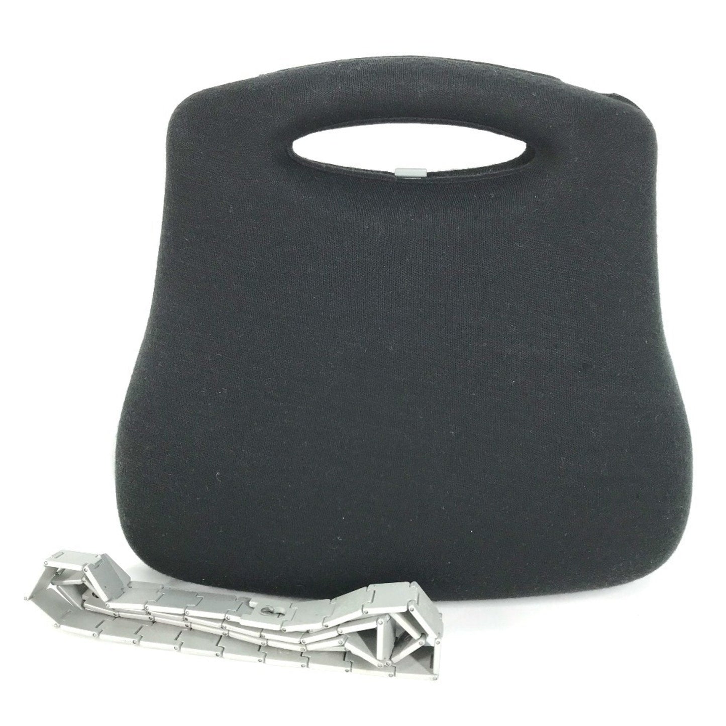 Chanel Black Wool Handbag Shoulder Bag ()