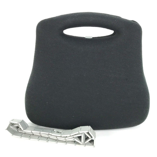 Chanel Black Wool Handbag Shoulder Bag ()