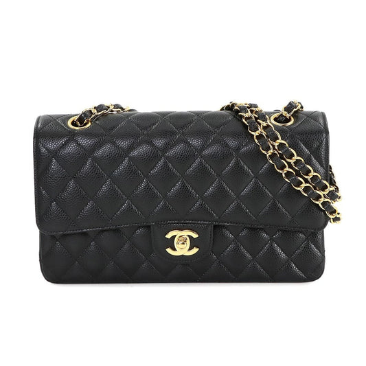 Chanel Black Grained Calfskin Shoulder Bag ()