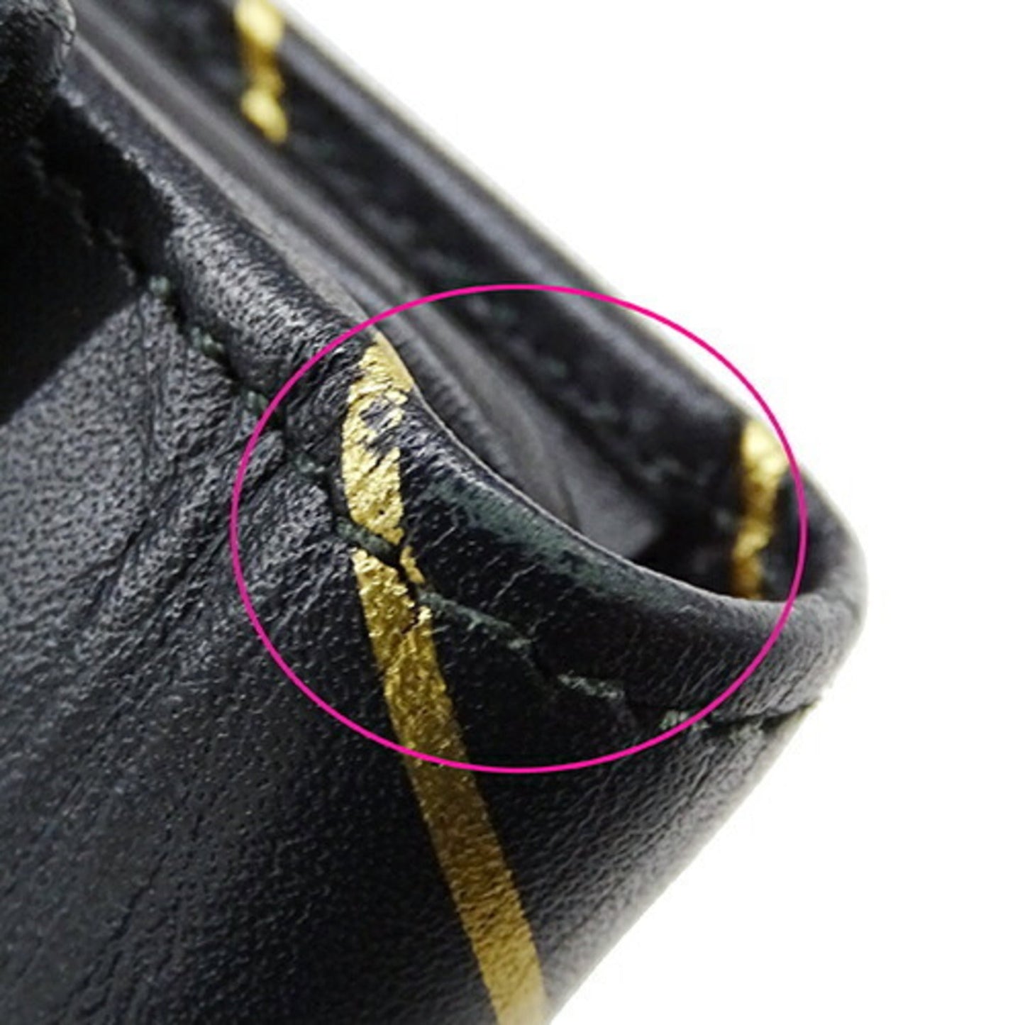 Gucci Black Gold Leather Wallet (Tri-Fold) ()