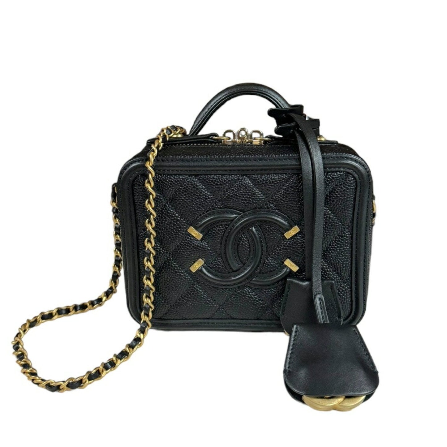 Chanel Black Caviar Leather Shoulder Bag ()