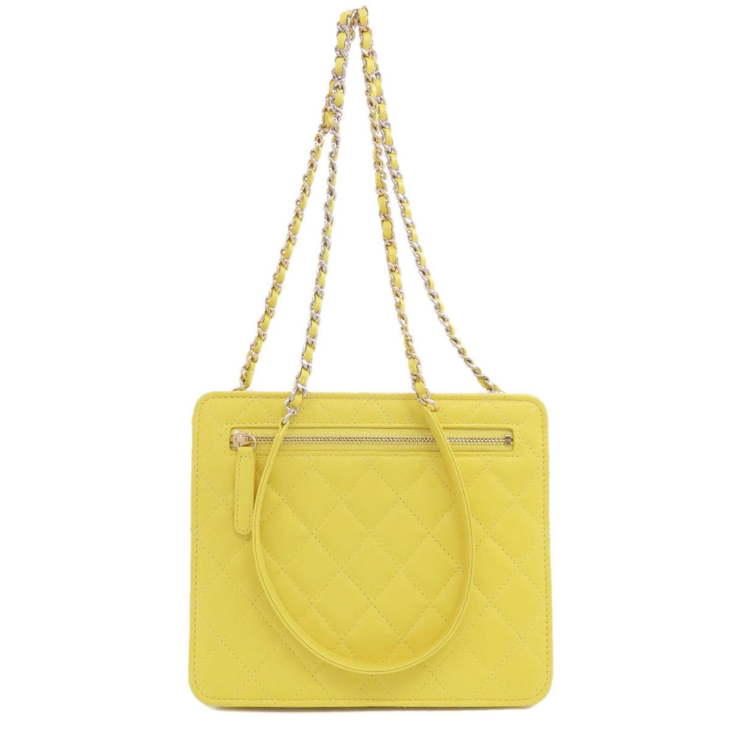 Chanel Yellow Leather Shoulder Bag ()