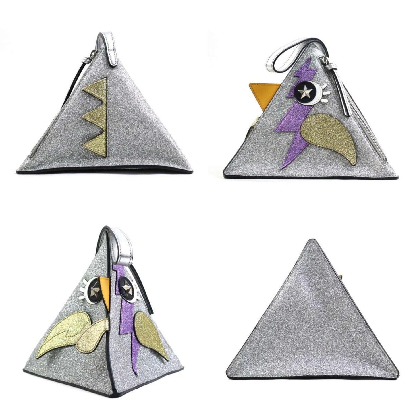 Gucci Multi-Color Silver Leather Handbag ()