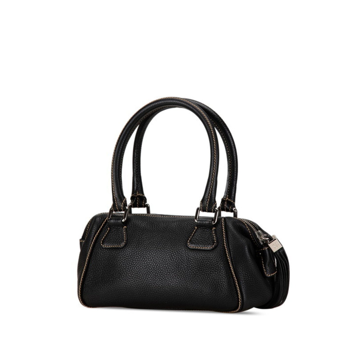 Chanel Black Leather Boston Bag Handbag ()