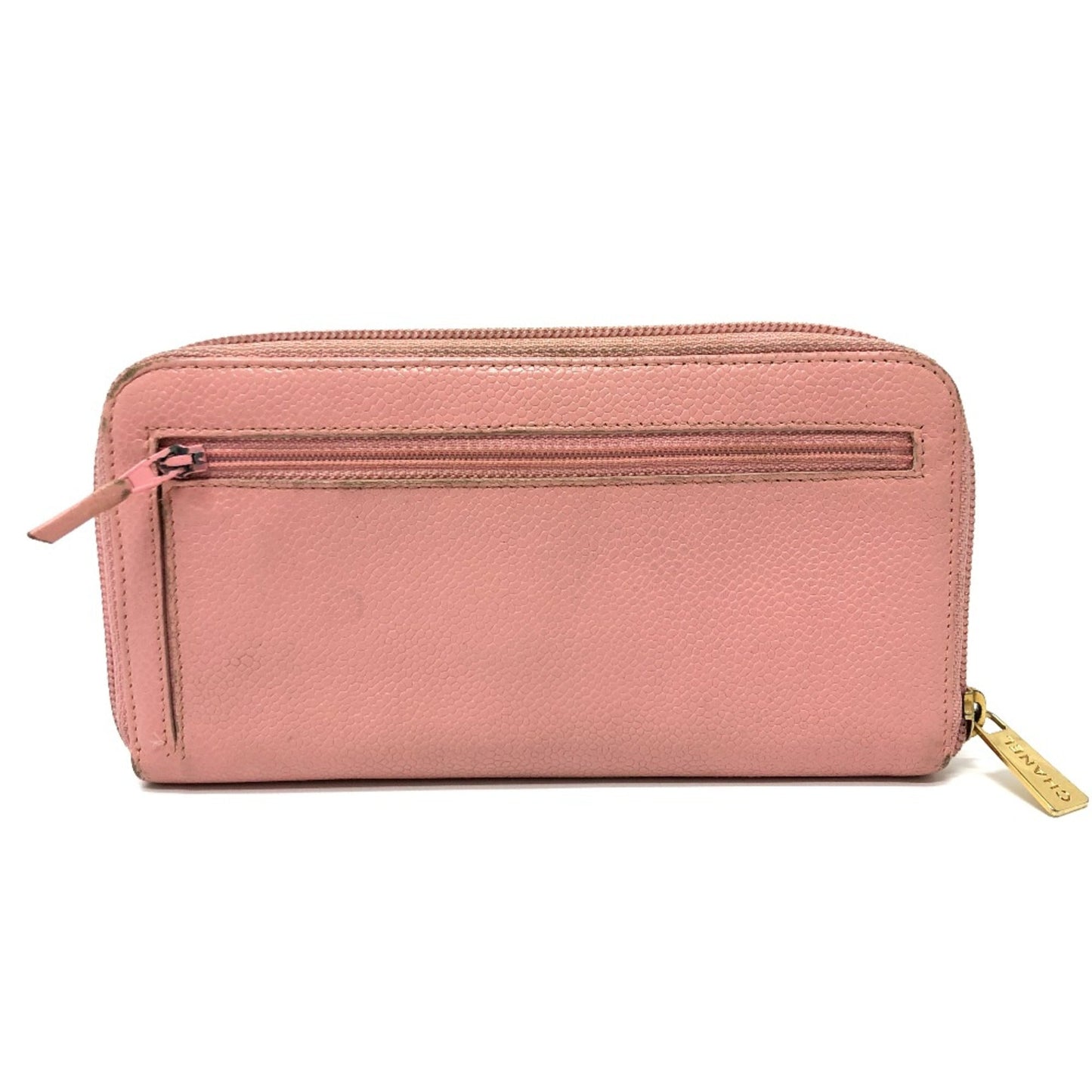Chanel Pink Leather Long Wallet (Bi-Fold) ()