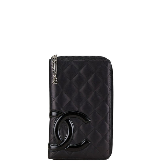 Chanel Black Leather Long Wallet (Bi-Fold) ()