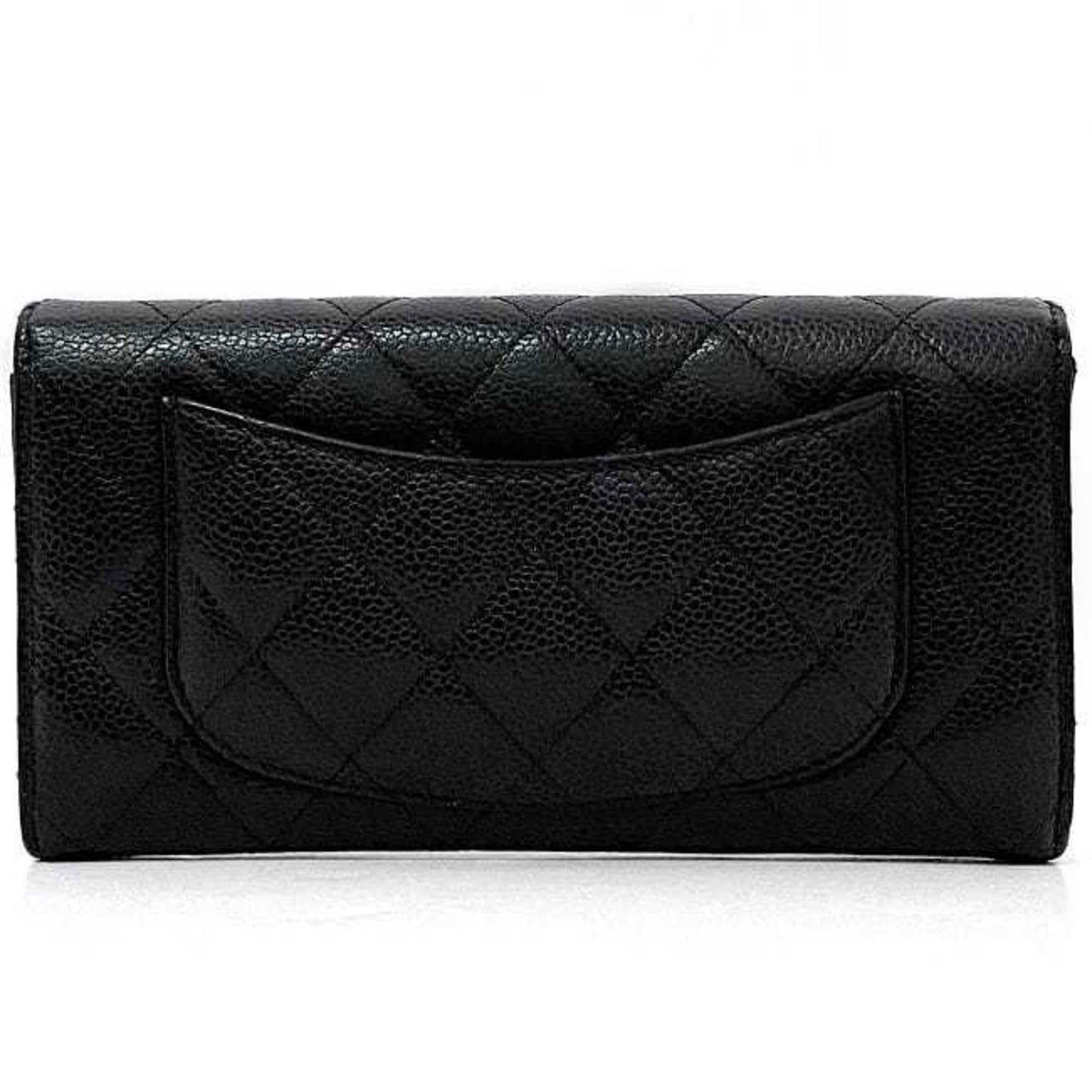 Chanel Black Leather Long Wallet (Bi-Fold) ()
