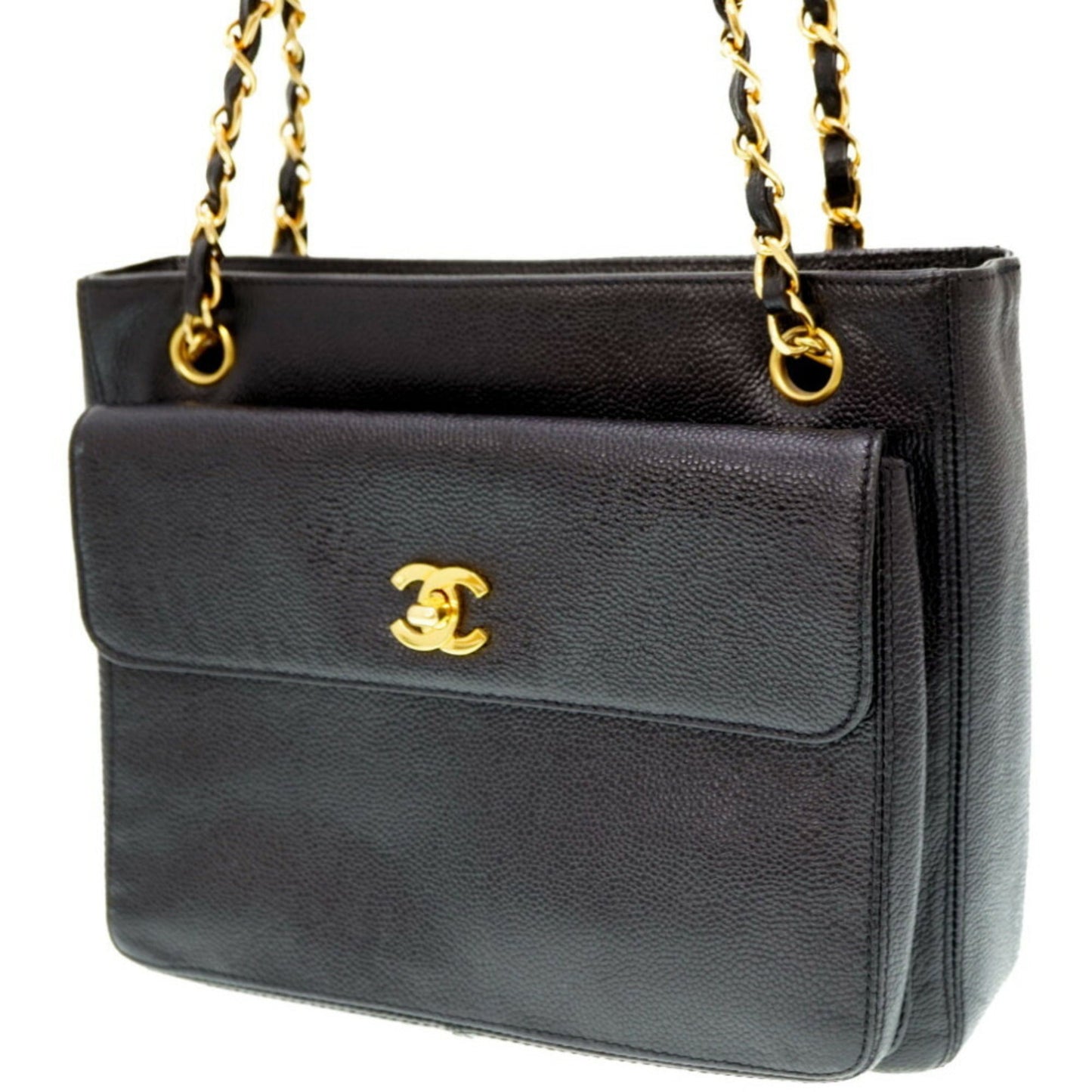 Chanel Caviar Skin Black Caviar Leather Shoulder Bag ()