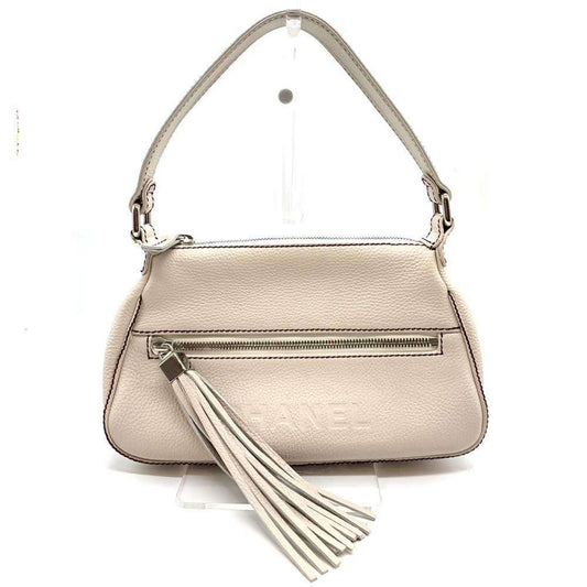 Chanel White Leather Shoulder Bag ()