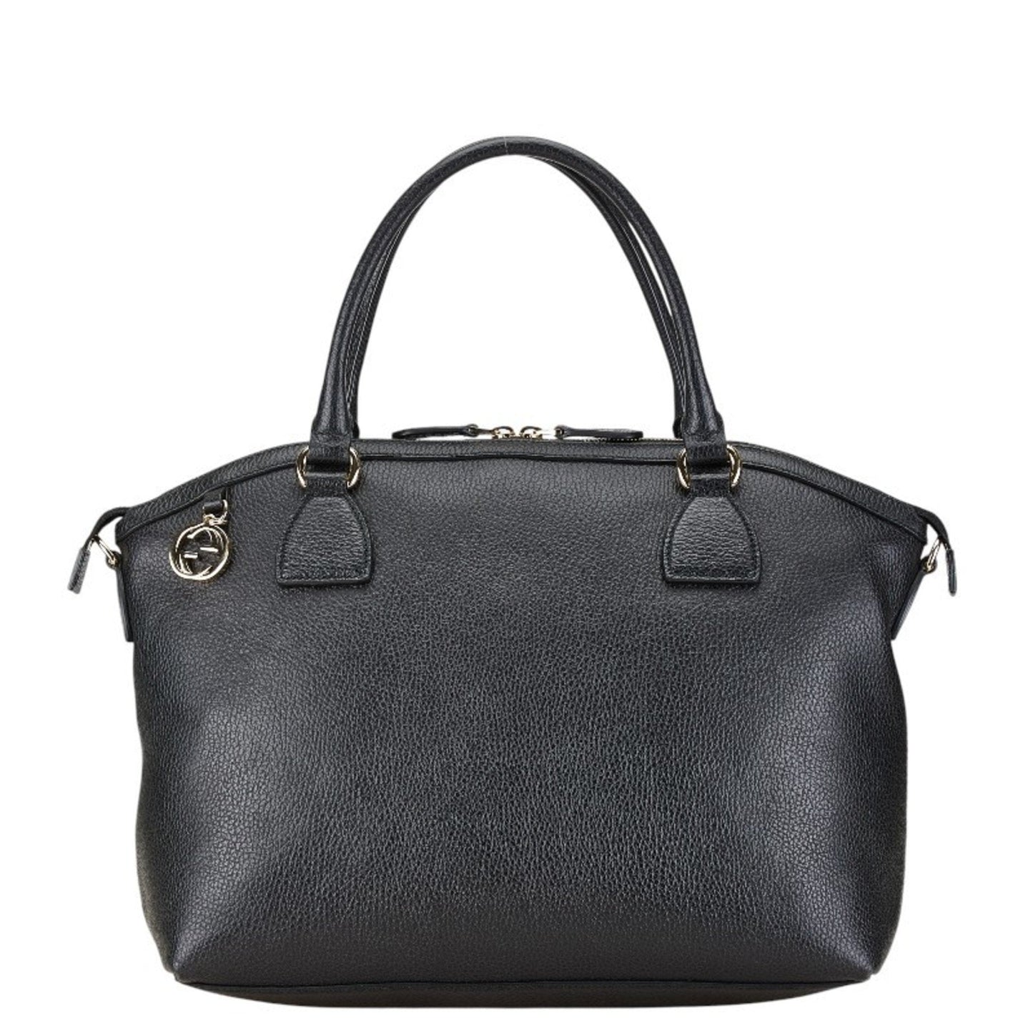 Gucci Black Leather Handbag Tote Bag ()