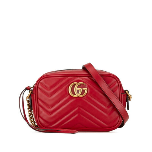 Gucci Red Color Leather Shoulder Bag ()