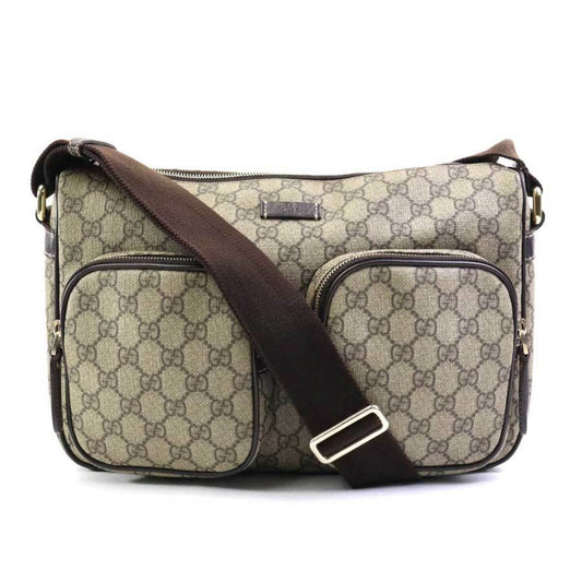 Gucci Brown Gg Supreme Canvas Shoulder Bag ()