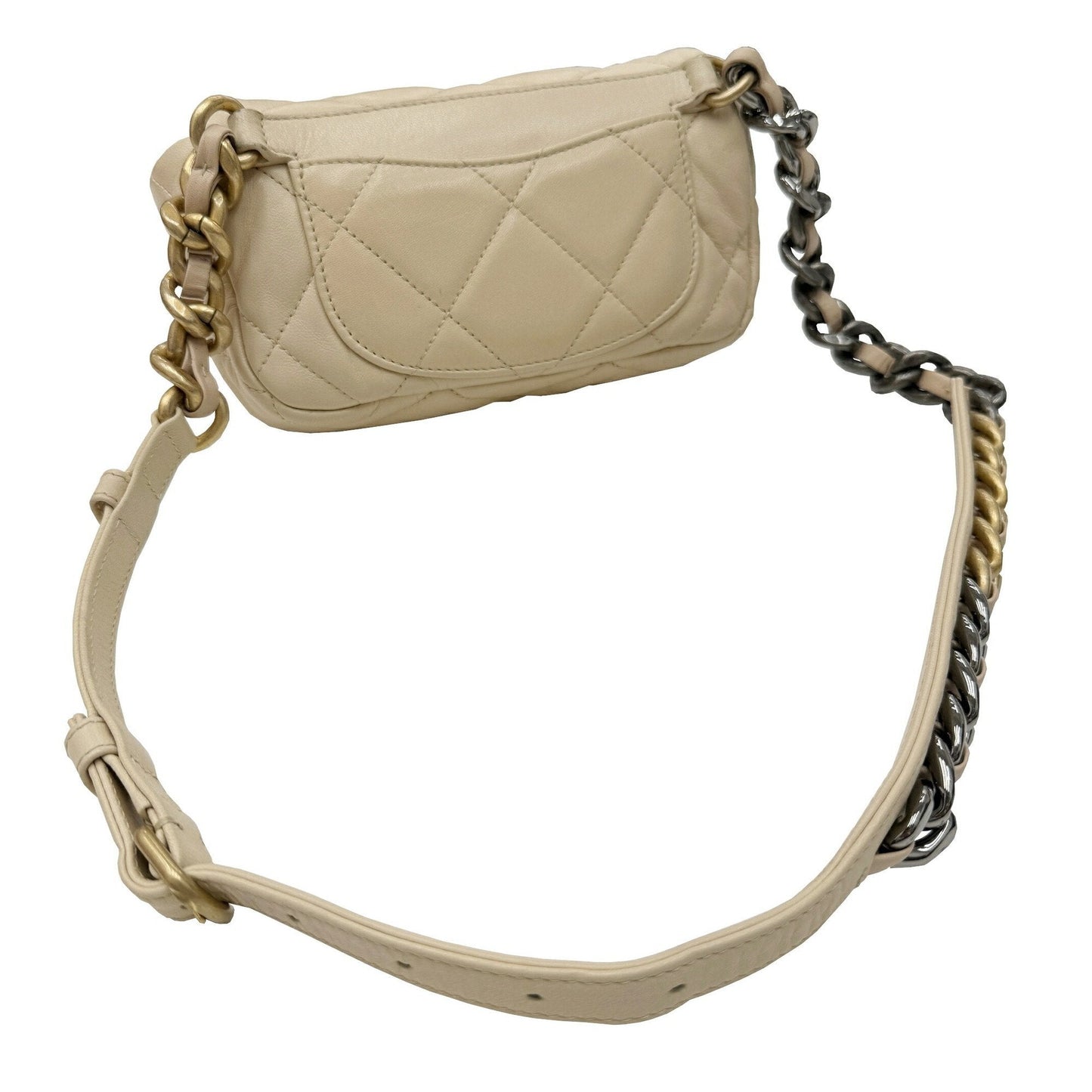 Chanel Beige Leather Shoulder Bag Sling Bag ()